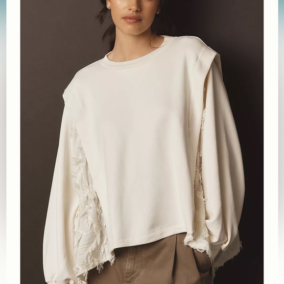NWT By Anthropologie Twofer Sweatshirt M - Picture 1 of 9